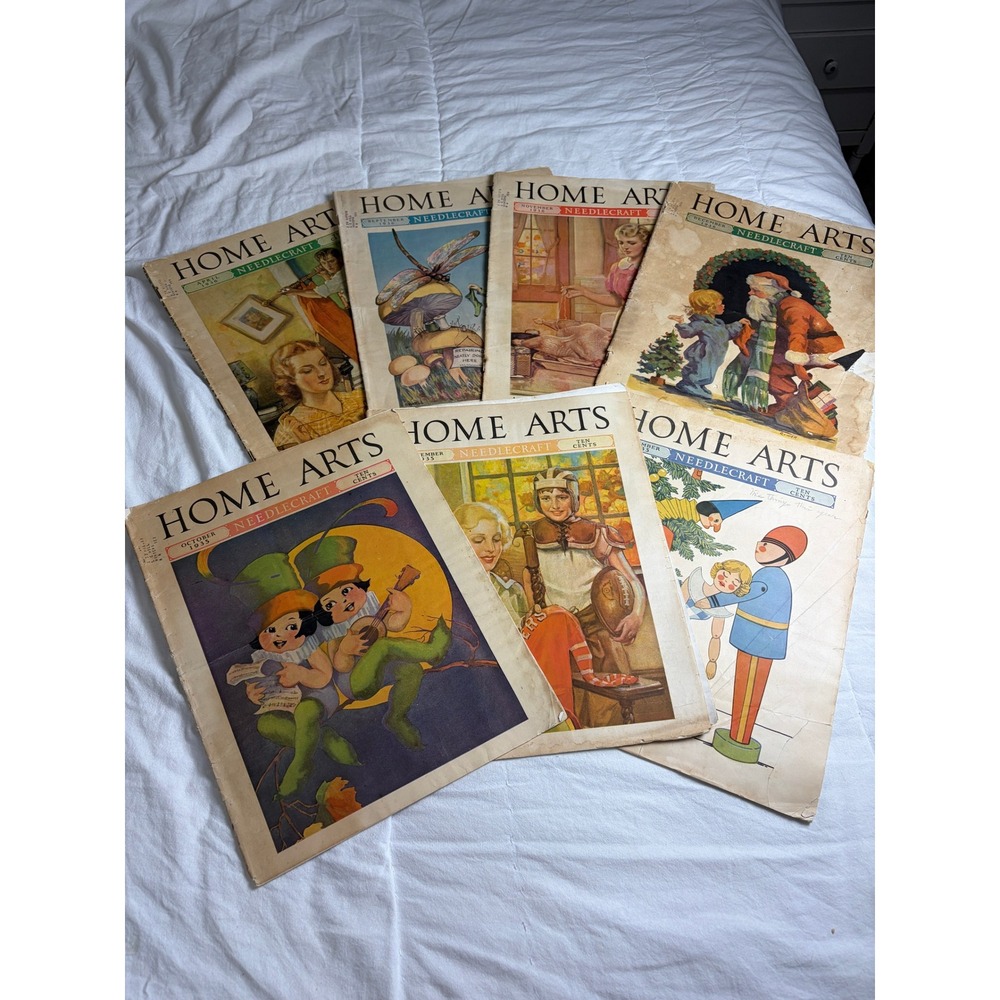 Vintage Home Arts Needlecraft Magazine Lot 1935-1936 Chesterfield Ads Ephemera